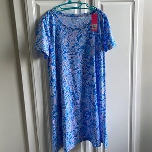 Lilly Pulitzer XL Cody short sleeve dress NWT  Boca blue sea what I sea